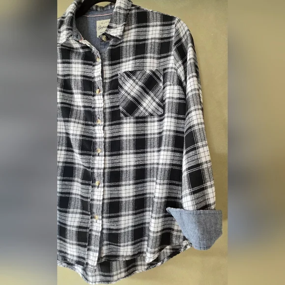 Jachs | Black and White Plaid Shirt Jacket, Size S - Picture 5 of 7